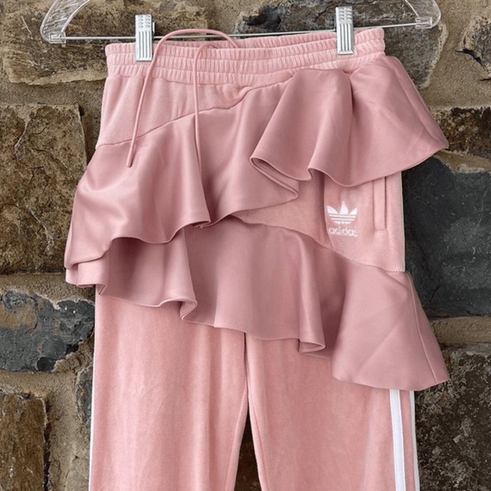 Adidas Originals x J KOO velour ruffle track pants size M - Picture 8 of 13